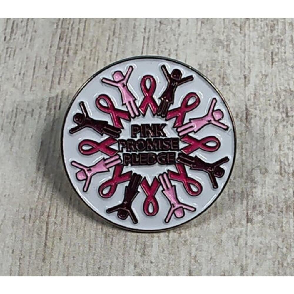 Pink Promise Pledge Breast Cancer Awareness Ribbon Support Pin